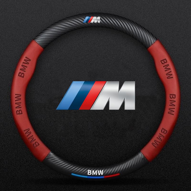 Car Anti-slip Carbon Fiber Steering Wheel Cover For BMW E46 E39 E60 E90 E91 E36 E70 E87 G05 F01 F10 F20 F30 X1 X2 X3 X4 X5 X6 X7