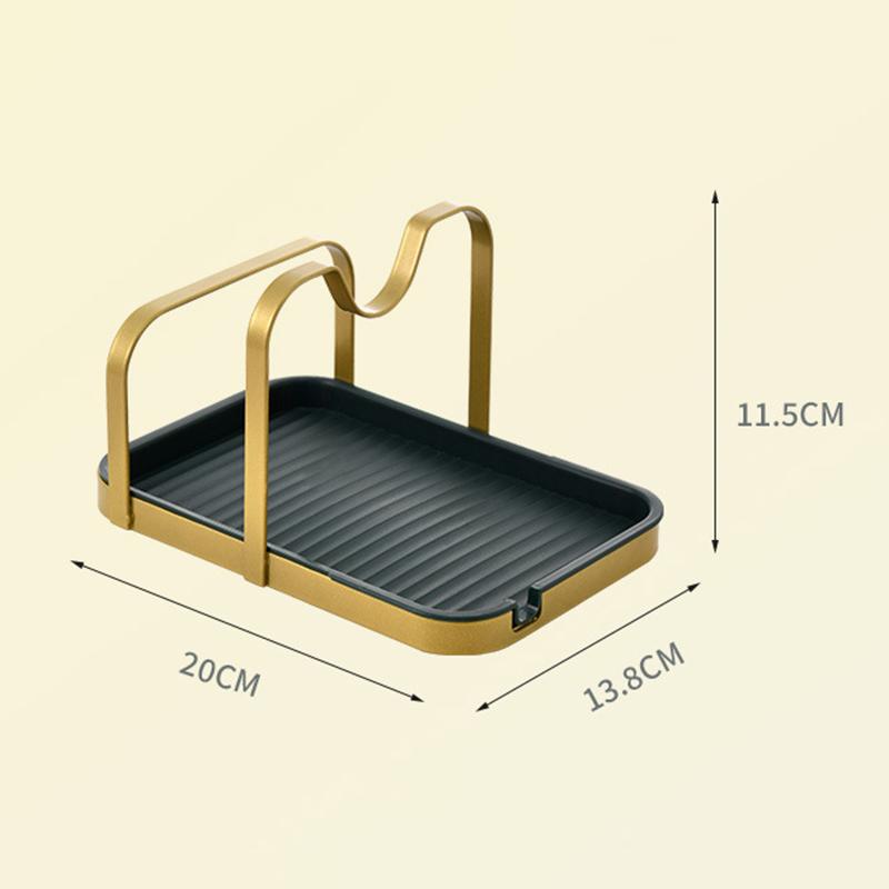 Stainless Steel Pot Lid Holder Rack Stand Versatileal Pot Lid Container with Drip Tray Pot Cover Rest Stand Pot Lid Holder