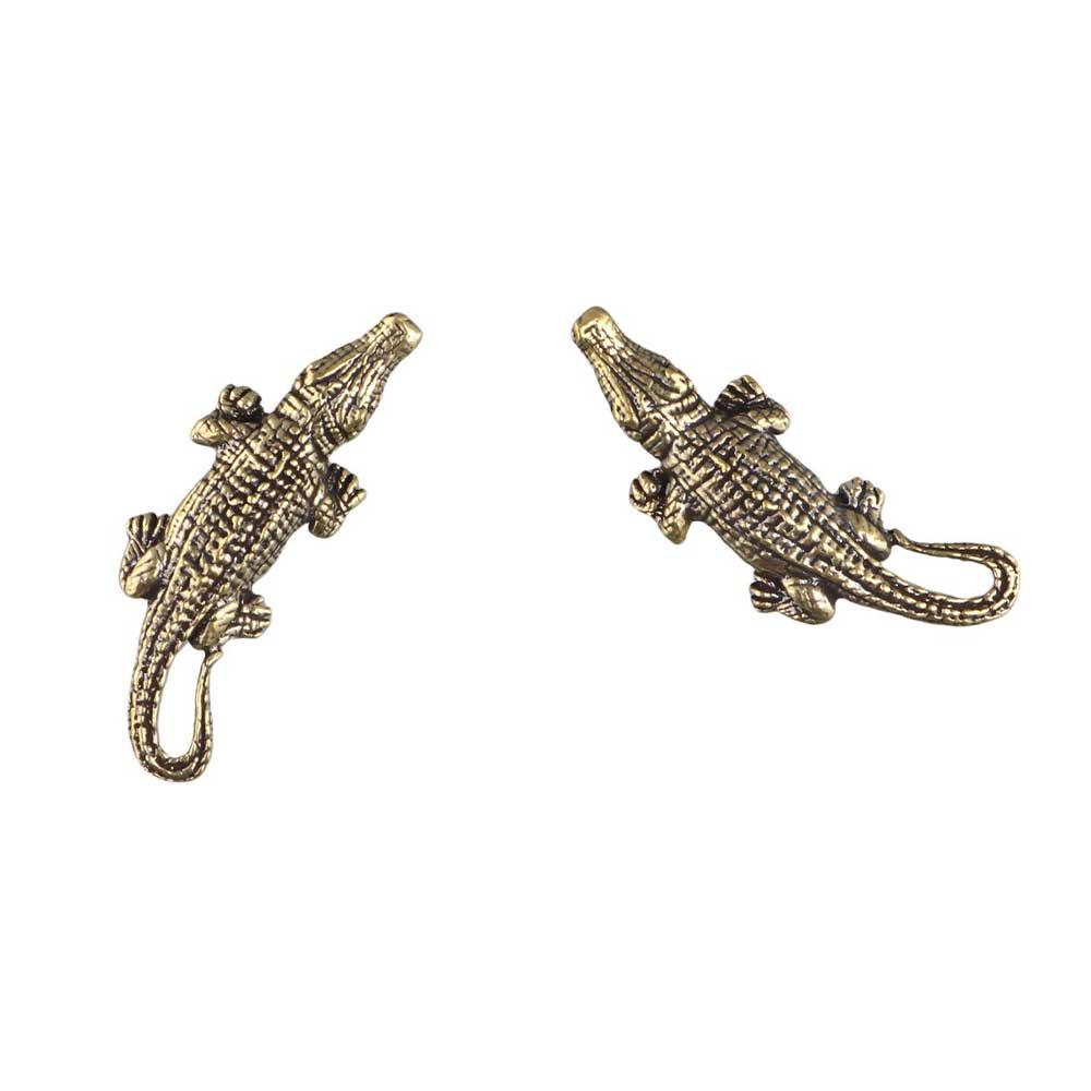 Small Crocodile Statue Brass Brass Figurine Exquisite Key Chain Desk