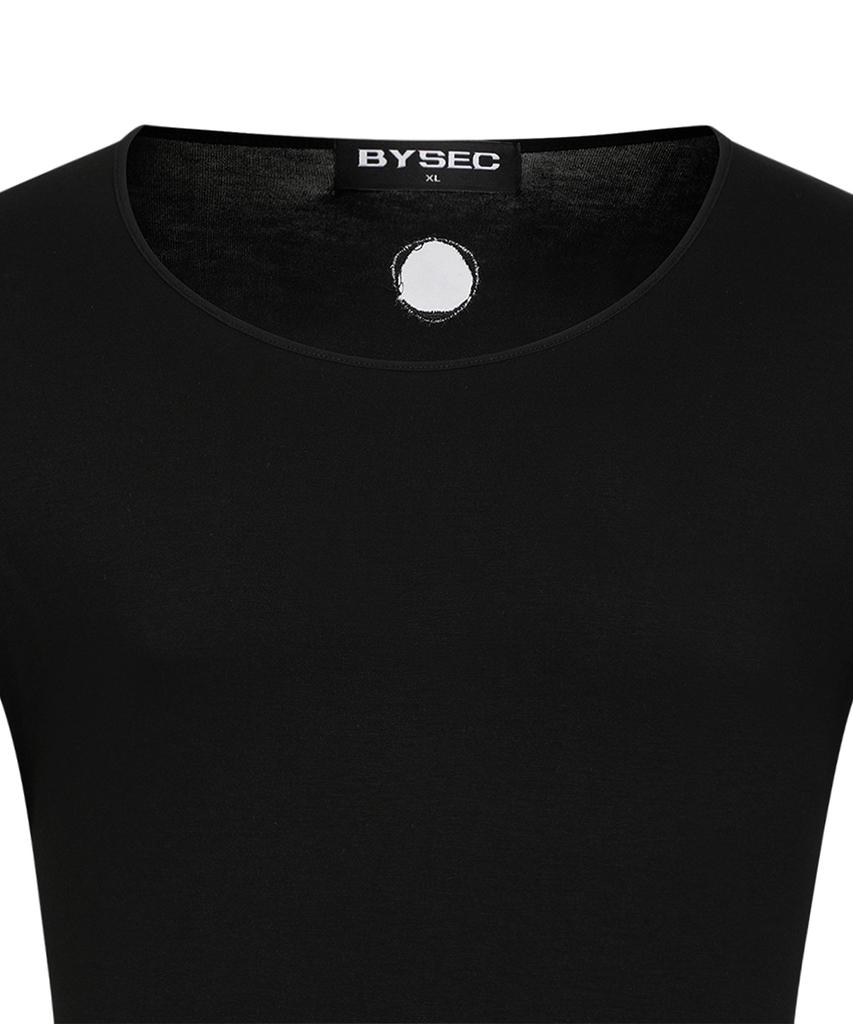 BYSEC U-Neck Muscle Stretch Plain Short Sleeve_2 Colors