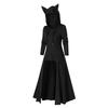 Womens Cat Ears Hooded Plus Size Vintage Cloak High Low Sweater Blouse Tops