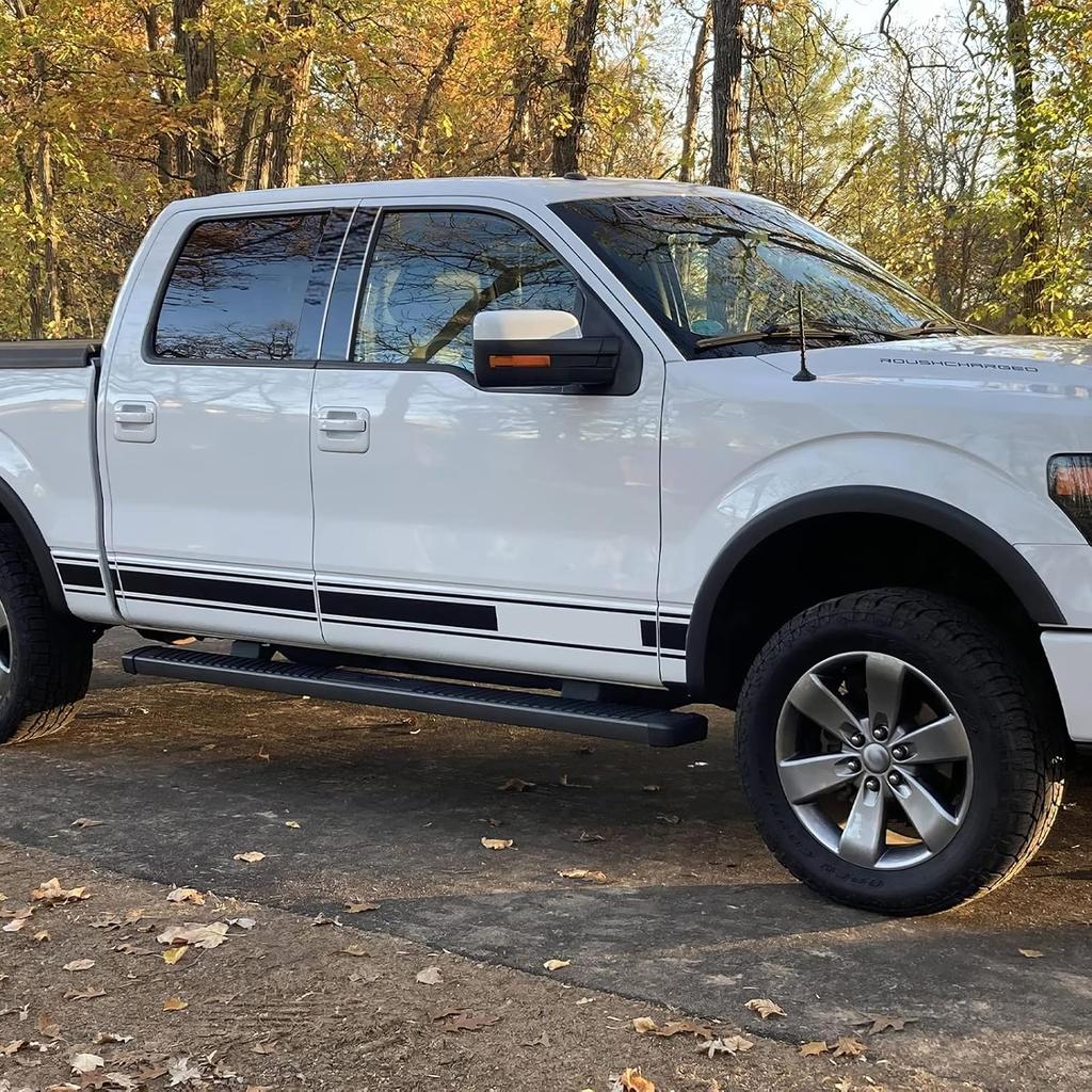 ACLONG Pillar Posts Door Window Trim Glossy Black Stainless Steel Compatible with Ford F-150 Super Cab Crew Lincoln Mark LT 2004-2014, Anti Scratch