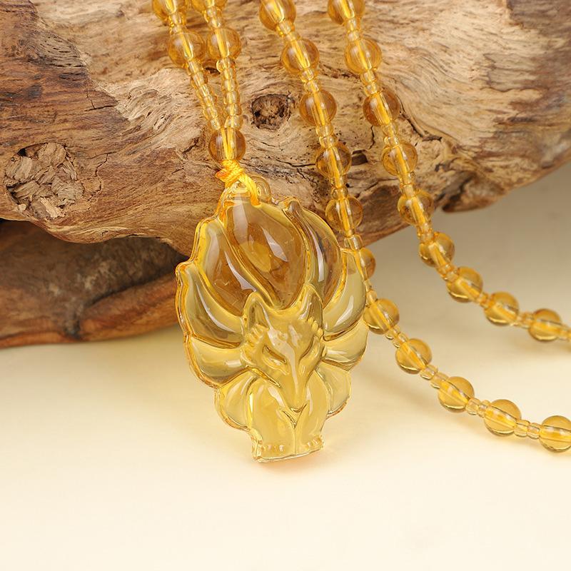 1 шт. Подвеска в виде лисы, модное ювелирное украшение, ожерелье на удачу, универсальная ручная работа, цепочка для свитера, стекло