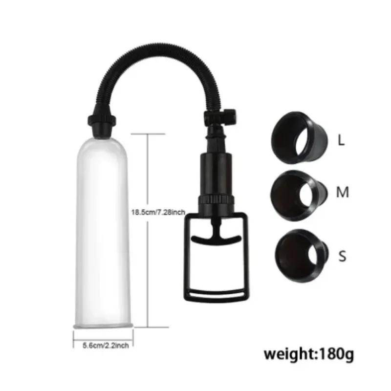 Male Penis Pump Manual Penis Enlarger Enhancement Erection SexToys For Man Vacuum Pump Big Dick Trainer Male Lasting Masturbator