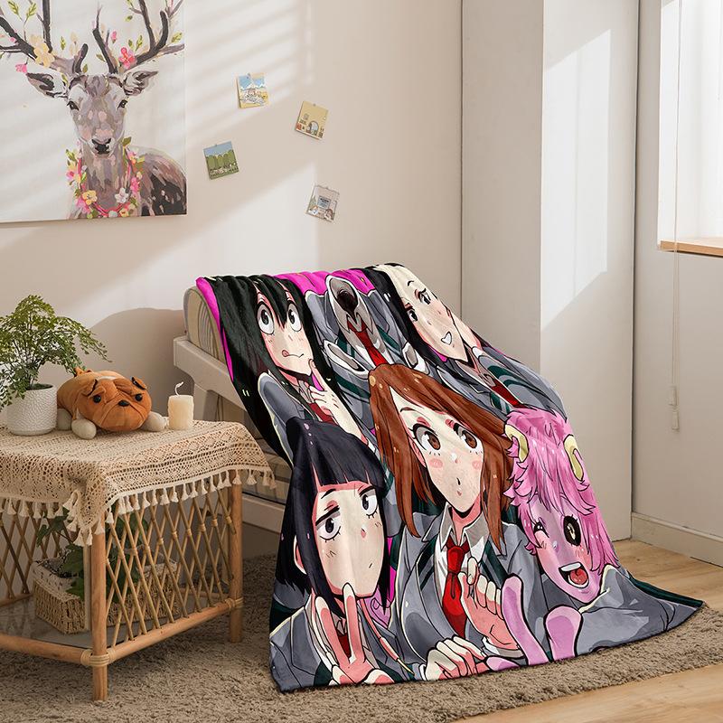 Мультяшная серия Геройская академия Двустороннее фланелевое одеяло с 3D цифровой печатью