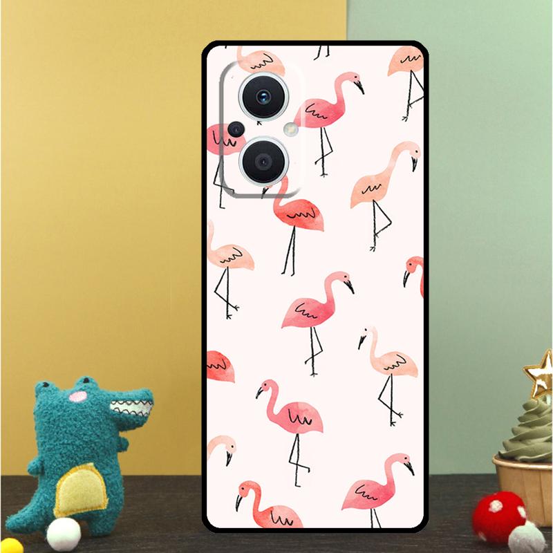 Чехол с рисунком фламинго для OPPO Reno 15F 14F 11 12 13 F 14 10 15 Pro 7 8 Lite OPPO Find X5 X6 X8 X9 Pro