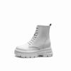 Leather Martin Boots Women's Shoes 2025 New Autumn High-top Thin Casual Platform Tide Ins Inner Height-increasing Short Boots
