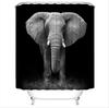 Background Black Elephant Lion African Stick Pattern Shower Curtain Set Wild Animal Print Bathroom Home Decor Boys Curtains Gifts | Shower Curtains