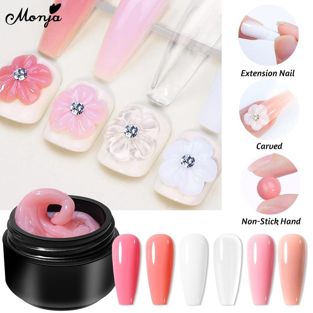 Monja Nail Art 3D скульптурный набор для моделирования УФ-гелевых ногтей, сушильная лампа для ногтей, двухсторонняя силиконовая ручка для резьбы, цветная бумажная основа, верхнее покрытие, инструменты для дизайна маникюра своими руками