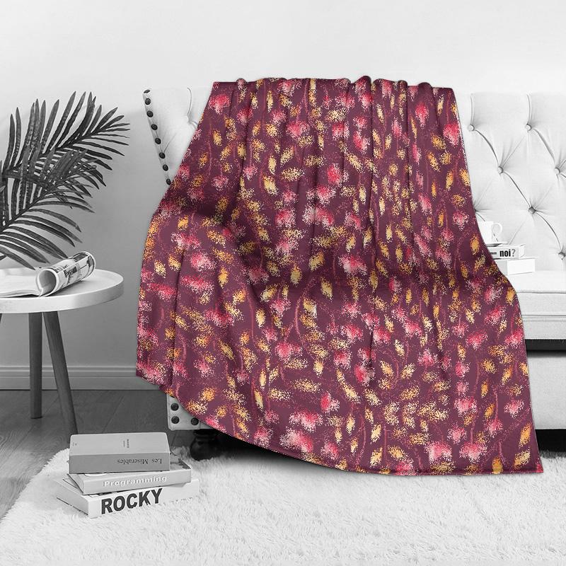Soft Cozy Watercolor Floral Fleece Blanket Throw for Women Girls Sofa Bed Decoration Gift