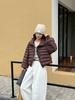 Short stand-up collar ribs down jacket winter new duck down loose warm jacket delivery puff turtle back