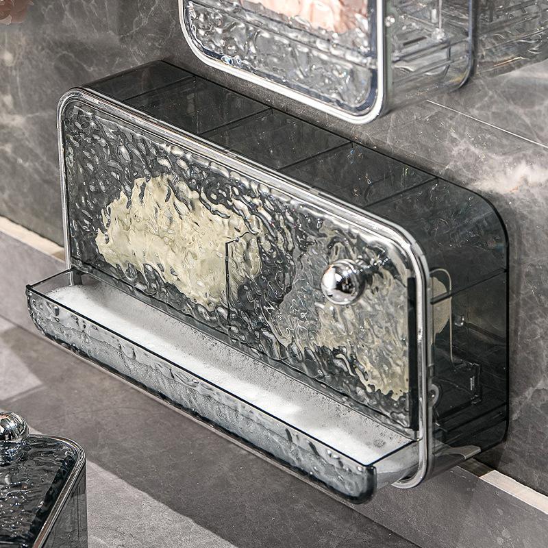Легкая роскошь Волнистая настенная мыльница с дренажным ящиком Мыльница для ванной комнаты Безударная мыльница Держатель для мыла