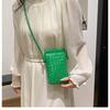 Fashionable Retro Phone Bag Woven Texture Mini Shoulder Crossbody Bag Casual Solid Color Change Storage Bag for Women
