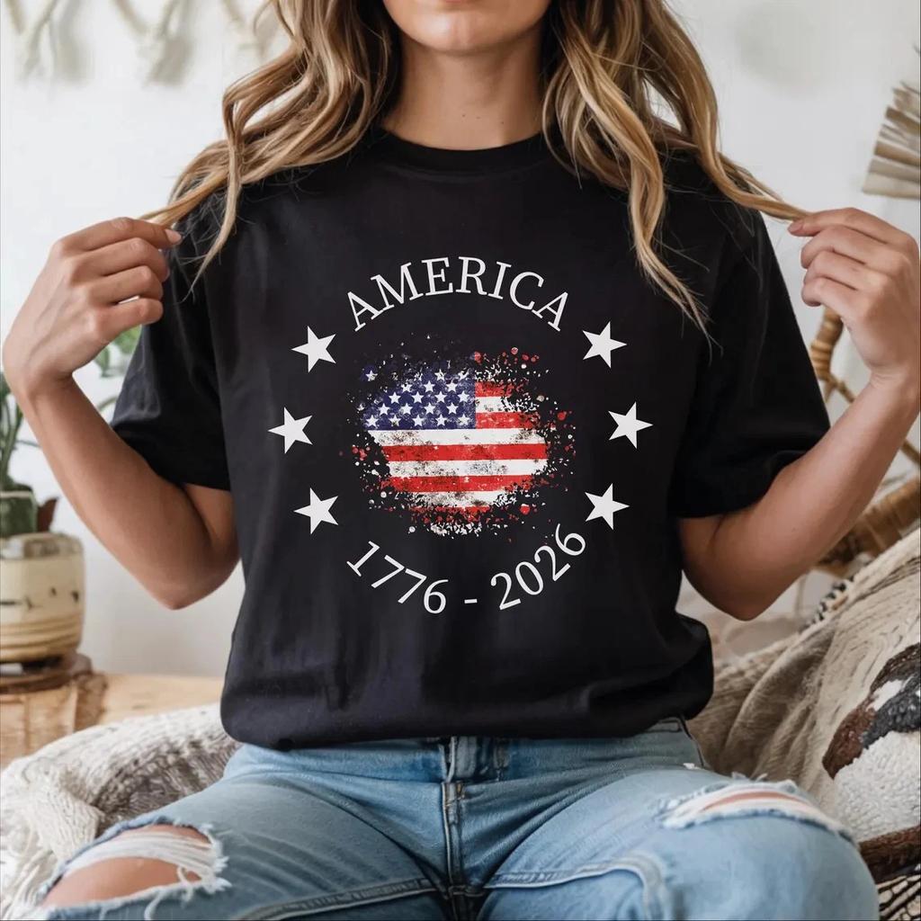 America 250th Shirt USA Flag Patriotic 4th of July Independence Tee
