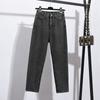Spring Autumn Women High Waist Slim Casual Plus Size Denim Jeans Ladies Straight Harem Pants Cropped Trousers