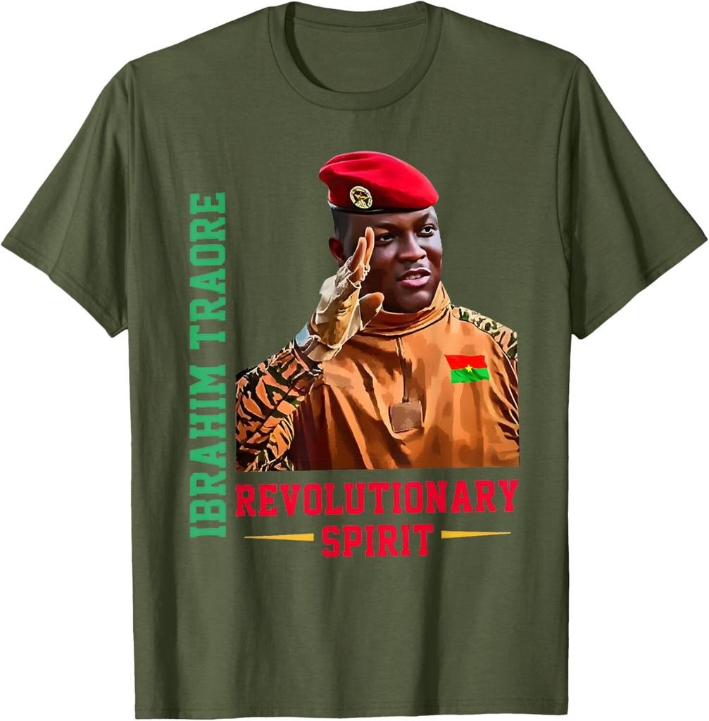 Burkina Faso Ibrahim Traoré Thomas Sankara African President Graphic T Shirts Women Unisex High Quality Cotton Shortsleev