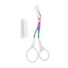 Eyebrow Trimming Scissors with Comb Stainless Steel Professional Non-Slip Precision Eyebrow Trimmer Men Women Brow Hair Removal Tool