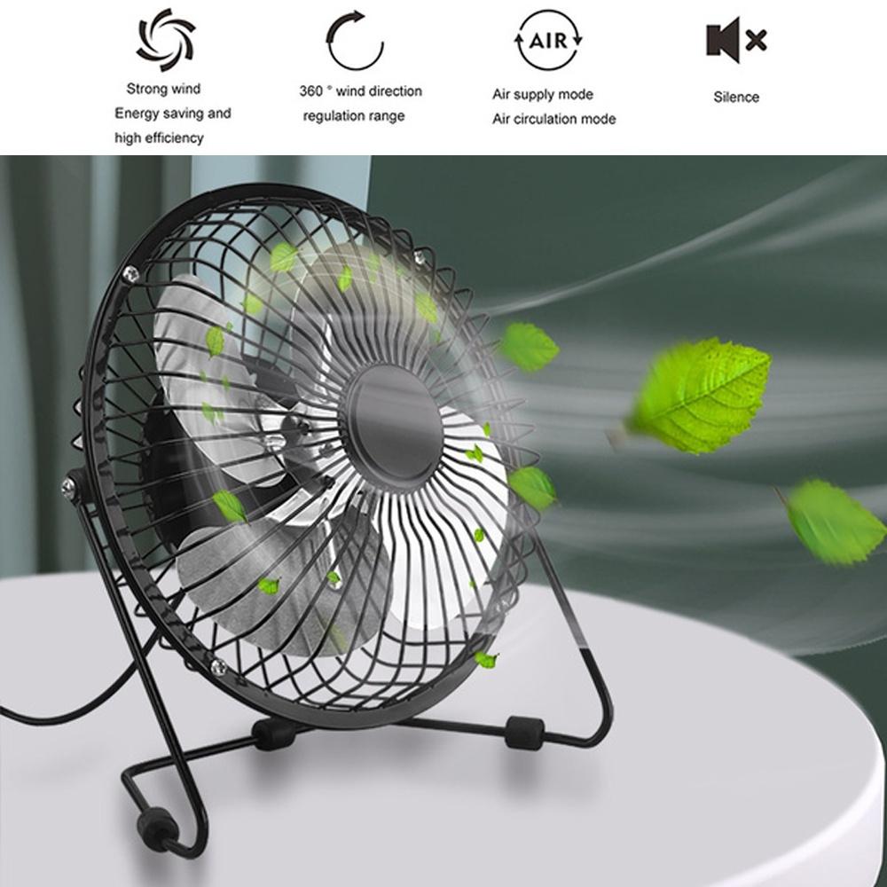 Newest 4 Inch Mini USB Desk Fan Small Quiet Personal Cooler USB Powered Portable Table Fan 360 Degree Rotatable