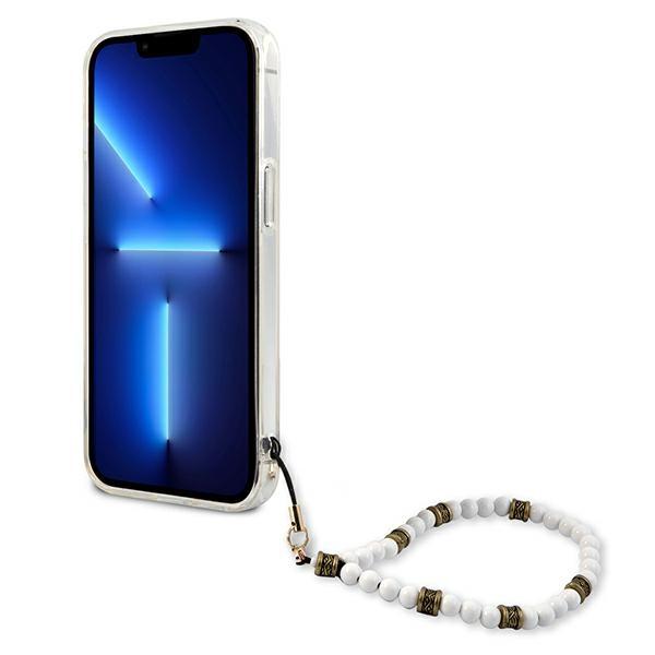 Etui do iPhone 13 Pro 6,1" Guess Przezroczyste Białe Perły