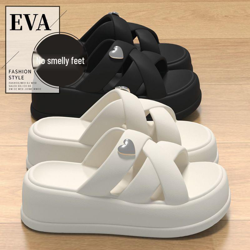 Новые женские шлепанцы на толстой подошве, лето 2025 - Повседневные с одним ремешком, с ощущением 'Шагни в блаженство' для ношения на улице и на пляже