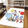 The Cat in the Hat Flannel Pattern Square Carpet,Area Rug,Carpet Rug for Living Room Bedroom Sofa Playroom Decor,Non-slip Floor Mat
