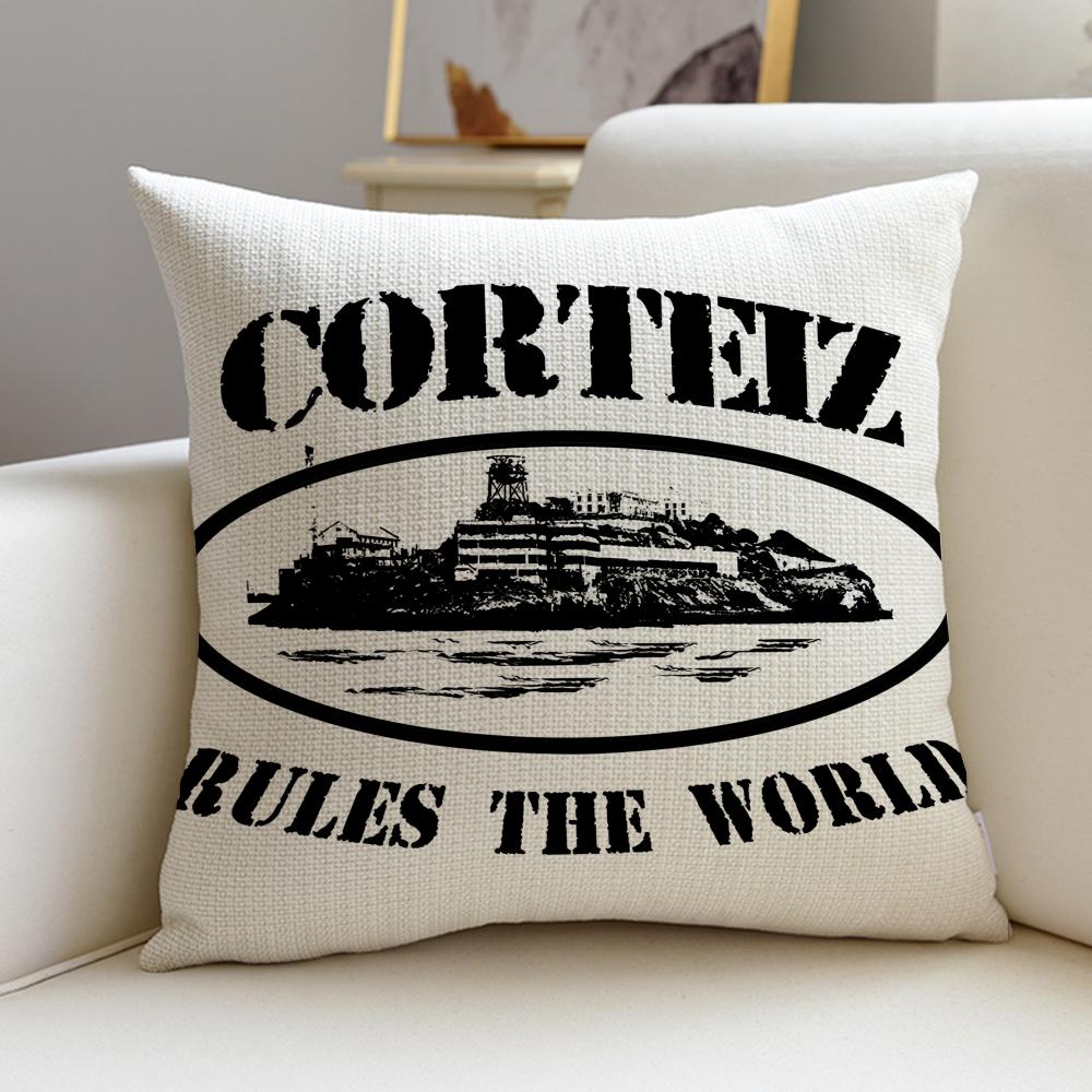 Street CCorteizS Cushion Cover Breathable and skinfriendly linen pillowcase square removable and washable cushion