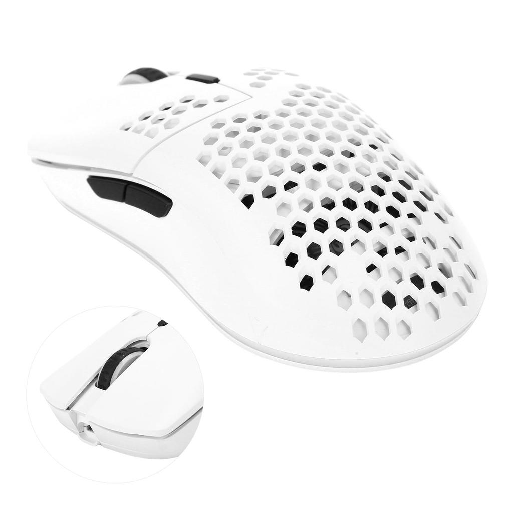 Беспроводная игровая мышь HXSJT66 для компьютера с 6 режимами RGB-подсветки и 4 регулируемыми уровнями DPI для ПК, ноутбука, 2,4 ГГц (белый)
