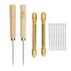 2pcs Doll Hair Rooting Holders with 10pcs 0.6mm Needle DIY Doll Hair Reroot Making Tool with Awl