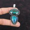 Подвеска из хризоколлы, приличные ювелирные изделия ручной работы, подвеска из стерлингового серебра 925 пробы, винтажная подвеска, ювелирные изделия из драгоценных камней, кулон из целебного камня, свадебный подарок