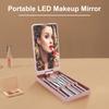 1 Set Makeup Brush LED Mirror Box Foundation Loose Powder Eye Nose Shadow Cosmetic Brush Portable Travel Women Girls Makeup Tools