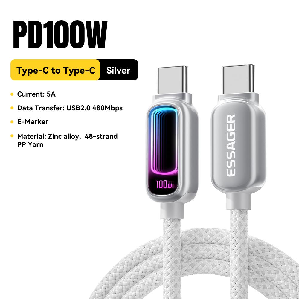 Essager 240W USB C to USB C Cable 100W PD3.1 Fast Charging for MacBook Laptop iPhone 17 16 15 pro Max iPad Samsung Type C Cable