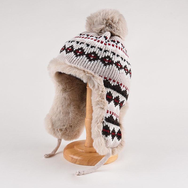 Модная ретро шапка Lei Feng женская теплая осенне-зимняя плюшевая ветрозащитная универсальная защитная шапка для ушей вязаная шапка для катания на лыжах