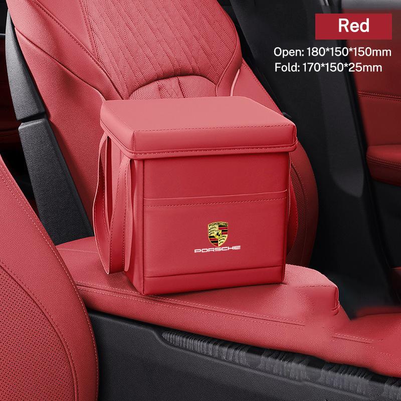 AFEBO1 Car Folding Durable Trash Can Convenient Installation For Porsche Cayenne Panamera Macan 911 718 Taycan Boxster Cayman 918 Pajun