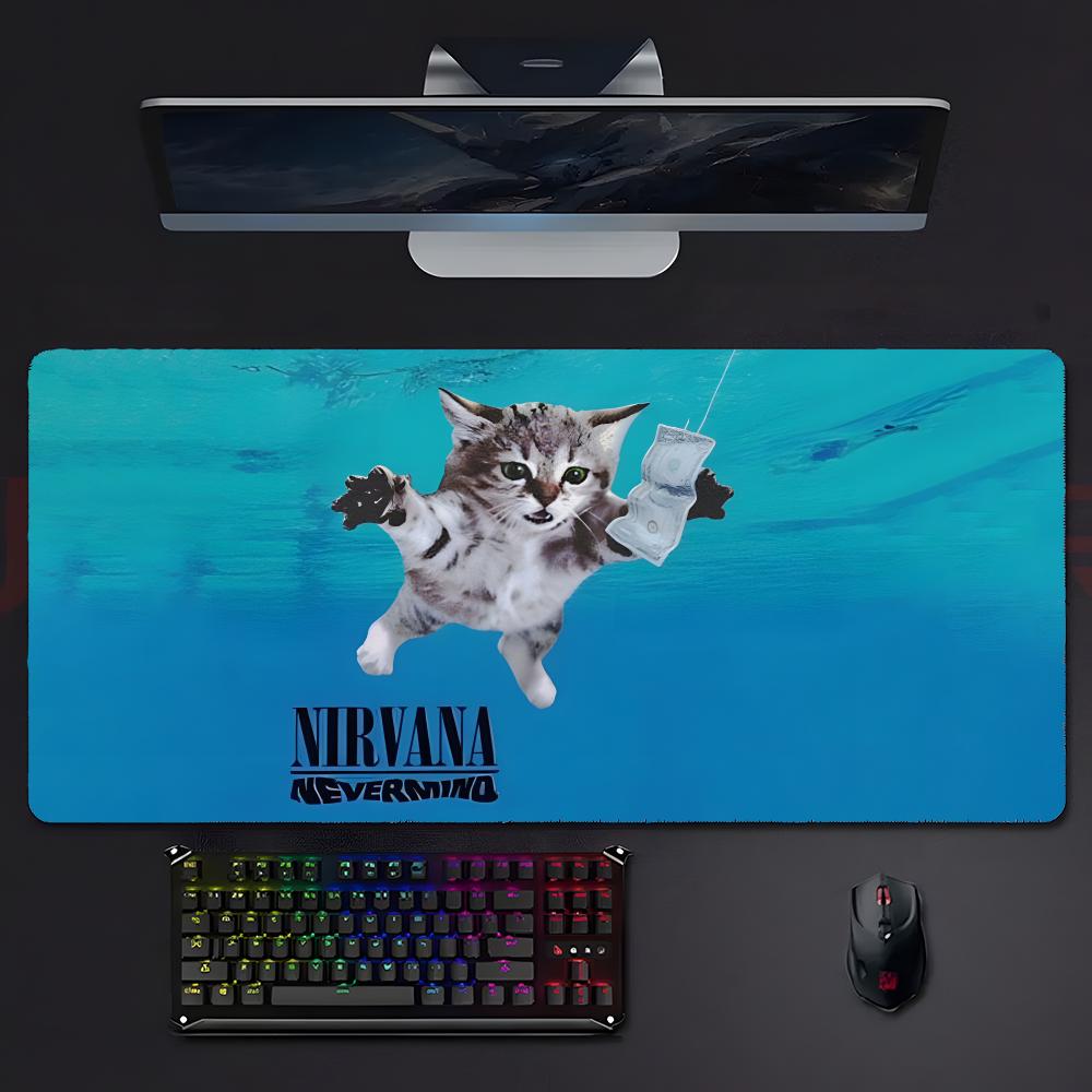 Classic Rock Band NNirvana Mouse Pad Large Gaming Mousepad With Stitched Edges Thickened Desk Mat Pc