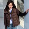 Fake two-piece cotton-padded jacket for women's winter new cotton-padded clothing for women's short short knitted splicing cotton-padded jacket, light