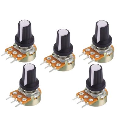 5 шт. WH148 потенциометры 3Pin 1K 2K 5K 10K 20K 50K 100K 250k 500K 1M Ом линейные конические поворотные потенциометрические резисторы