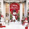 Rectangular Christmas Door Cover Perforated Strap Fastening Xmas Door Curtain Decoration  Outdoor