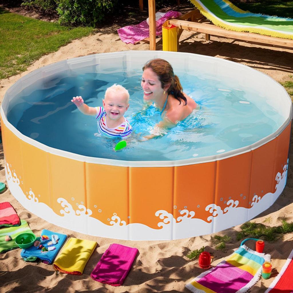 Складной ненадувной бассейн Ненадувной наземный бассейн Инструмент для плавания с компактным нейлоновым дизайном для улицы