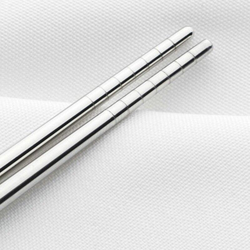 1 Pair Stainless Steel Chopsticks Set Chinese Chopsticks Sliver Dinnerware Reusable Tableware Sets