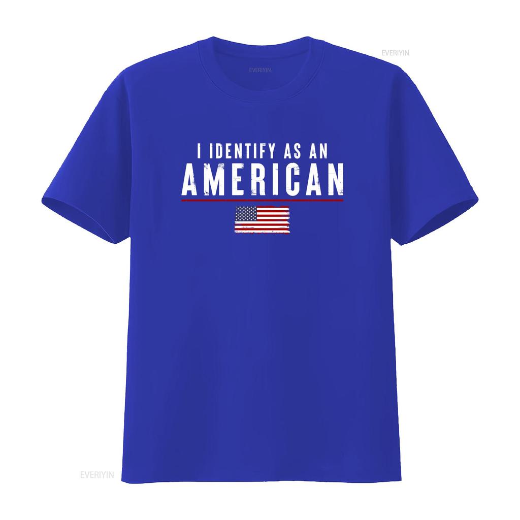 Patriotic American Flag T Shirt for Men I Identify As An vintage Washed Stretched Stylish Versatile streetwear Casual