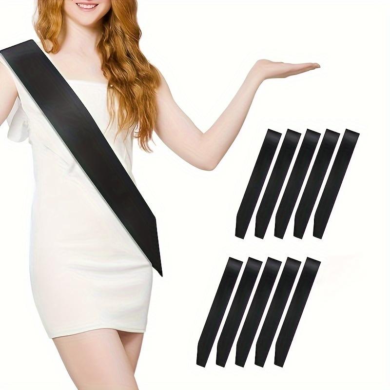 10pcs, Blank Satin Sashes Plain Sashes Party Accessory for Graduation Wedding Bachelorette Party DIY Supplies (White)
