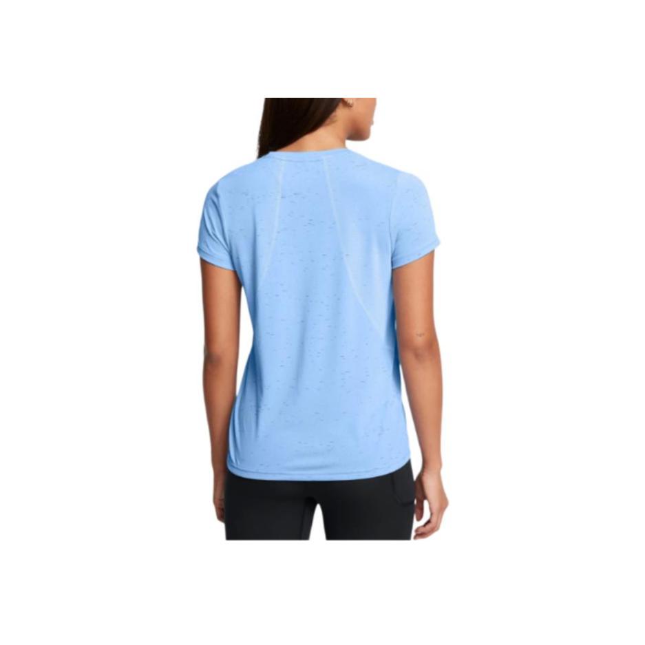 Under Armour Vanish бесшовная однотонная свободная футболка с коротким рукавом женская, топы небесно-голубого цвета 1384406-465