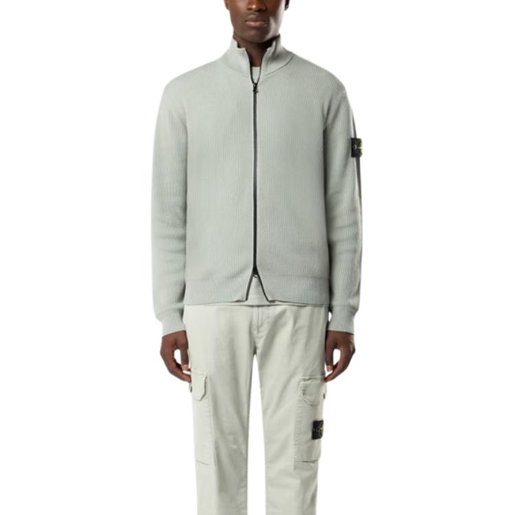 STONE ISLAND Коллекция Весна-Лето SS26 Свитер крупной вязки с воротником-стойкой и двойной молнией Винтажный Повседневный Унисекс свитер L1S155100126S00D8-V0055