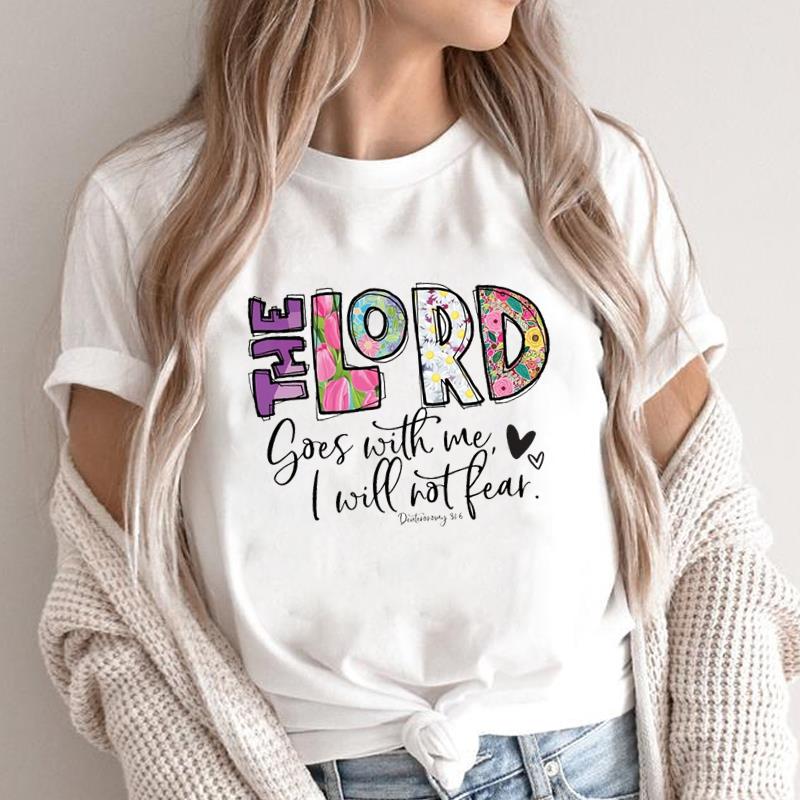 (Азиатский размер) Футболка с графическим принтом, повседневная футболка, принт Faith Trend, милая, в стиле 90-х, женская, повседневная, модная, с коротким рукавом