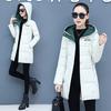 Winter Casual Hooded Jacket Parkas for Women Warm Letter Print Long Female Coat Zipper Outerwear