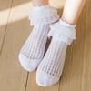 5Pairs/lot Kids Teenager Socks For Girls Summer Mesh Lace Cotton Children's Girl Princess Baby Sock Fashion Ruffled Sock