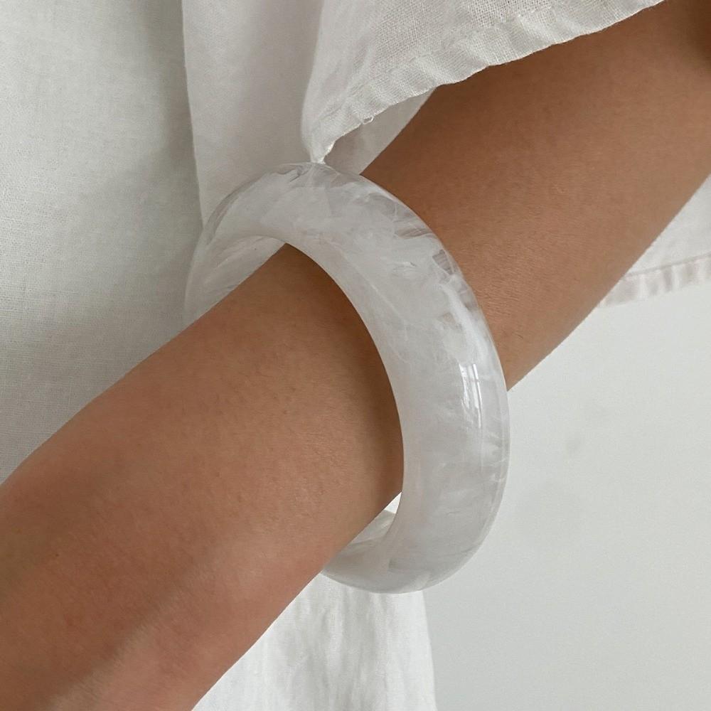 Золотой Неправильной Формы Широкий Браслет Богемный Ретро Кольцо на Руку Преувеличенный Акриловый Браслет Подарок Другу