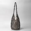 2025 New Design Summer Handmade Lady Wooden Bead Woven Tote Bag Hollow-out Shoulder Bag Travel Beach Underarm Bucket Bag Handbag