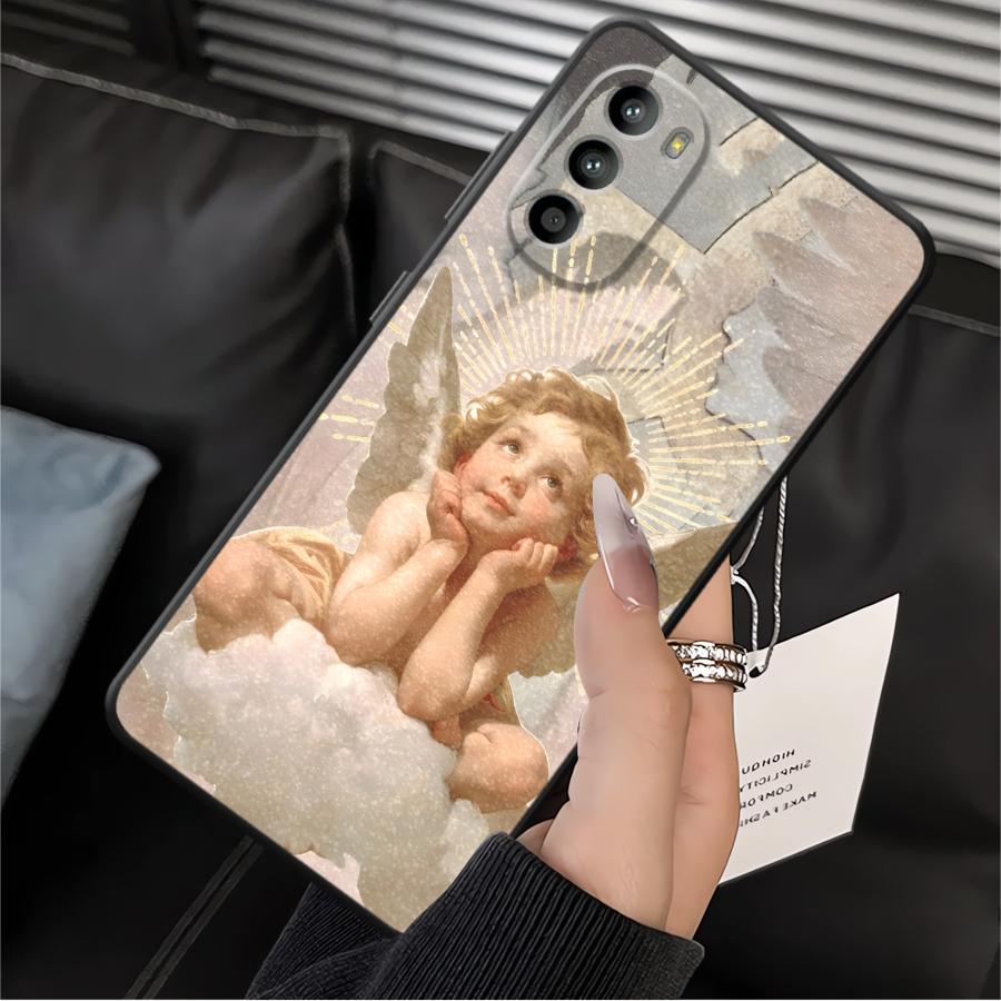 Милый чехол-бампер Ангел для Motorola Moto G51 G73 G50 G32 Edge 20 Pro 30 Lite G71 G22 Edge40 G52 G53 G30 G60s