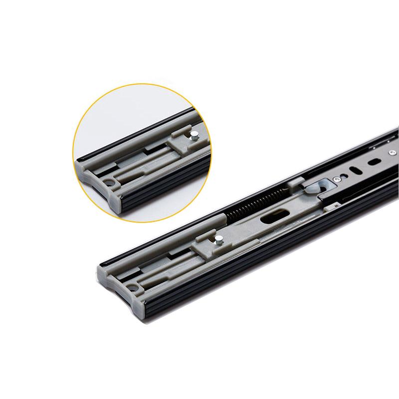 2Pcs Metal Buffer Drawer Slides 8-22" Track Width 45mm Mute Three-Section Rail Sliding Furniture Hardware Fittings